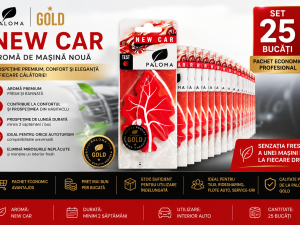 Set 25 Odorizante Auto Paloma Gold New Car – Pachet Economic Profesional cu Aromă Premium de Mașină Nouă