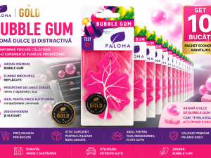 Set 10 Odorizante Auto Paloma Gold Bubble Gum – Pachet Premium cu Aromă Dulce și Fresh Bubble Gum