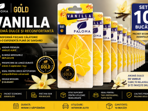 Set 10 Odorizante Auto Paloma Gold Vanilla – Pachet Premium cu Aromă Dulce și Elegantă de Vanilie