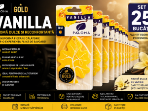 Set 25 Odorizante Auto Paloma Gold Vanilla – Pachet Economic Profesional cu Aromă Dulce și Elegantă de Vanilie