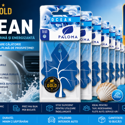 Set 10 Odorizante Auto Paloma Gold Ocean – Pachet Premium cu Aromă Fresh Ocean și Prospețime Marină