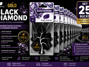 Set 25 Odorizante Auto Paloma Gold Black Diamond – Pachet Economic Profesional cu Aromă Premium Elegantă și Persistență Îndelungată