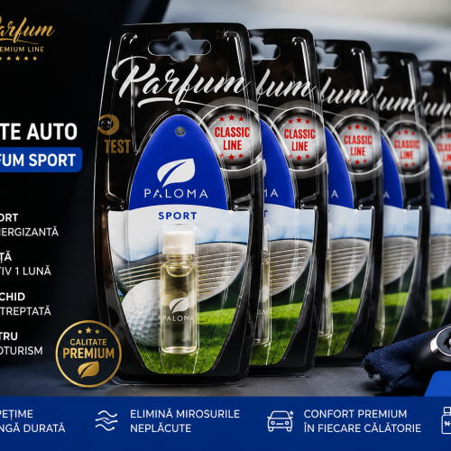 Set 5 Odorizante Auto Paloma Parfum Sport 5ml – Pachet Premium cu Aromă Fresh Energizantă și Persistență Îndelungată