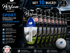 Set 10 Odorizante Auto Paloma Parfum Sport 5ml – Pachet Premium cu Aromă Fresh Energizantă și Persistență Îndelungată