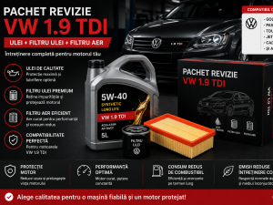 Pachet revizie VW 1.9 TDI – ulei, filtru ulei și filtru aer