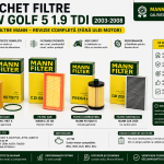 Pachet Filtre VW Golf 5 1.9 TDI – Set Filtre MANN Revizie Completă