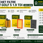 Pachet Filtre VW Golf 5 1.9 TDI – Filtru Ulei + Aer + Habitaclu MANN