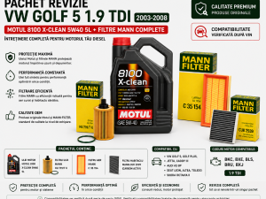 Pachet Revizie VW Golf 5 1.9 TDI – Motul 8100 X-Clean 5W40 + Filtre MANN