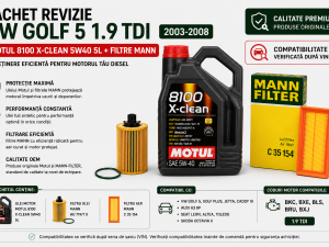 Pachet Revizie VW Golf 5 1.9 TDI – Motul 5W40 + Filtru Ulei și Aer MANN