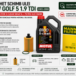 Pachet Schimb Ulei VW Golf 5 1.9 TDI – Motul 5W40 + Filtru Ulei MANN