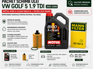 Pachet Schimb Ulei VW Golf 5 1.9 TDI – Motul 5W40 + Filtru Ulei MANN