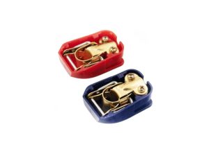 Borne Rapide pentru Baterie Auto CarGuard – Set 2 Cleme Profesionale din Cupru cu Protecție Plus și Minus