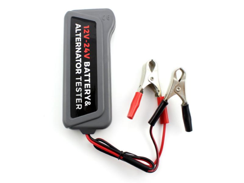 Tester Baterie și Alternator Auto CarGuard 12V/24V cu Indicatori LED – Tester Tensiune pentru Acumulator și Sistem Încărcare