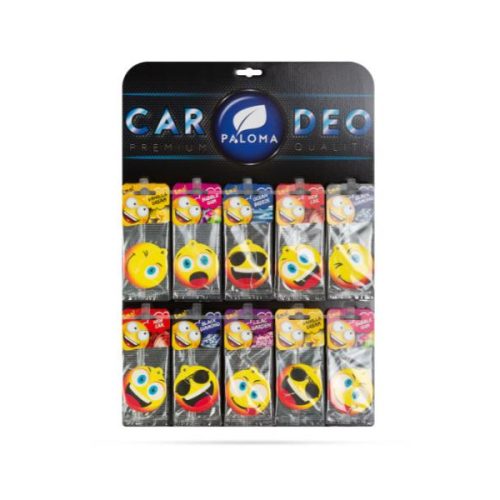 Display 90 Odorizante Auto Paloma Emo Smiley – Pachet Profesional cu Arome Mixte Premium pentru Magazin, Service și Retail Auto