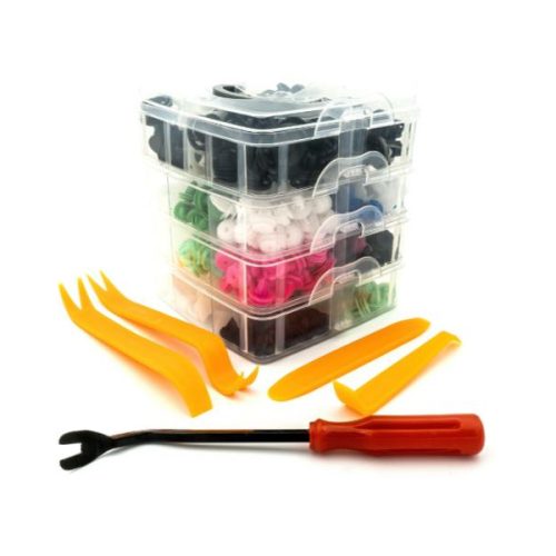 Set 470 Cleme Plastic Auto + 5 Unelte CarGuard – Kit Profesional Clipsuri pentru Tapițerie, Panouri și Caroserie Auto