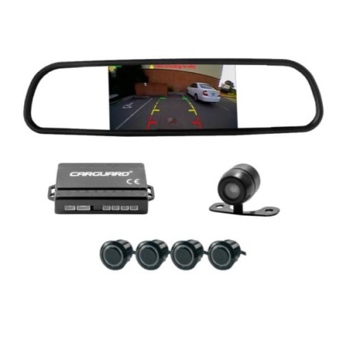 Set Senzori de Parcare Auto CarGuard cu Cameră Video și Ecran în Oglinda Retrovizoare – Sistem Asistență Parcare 12V Universal