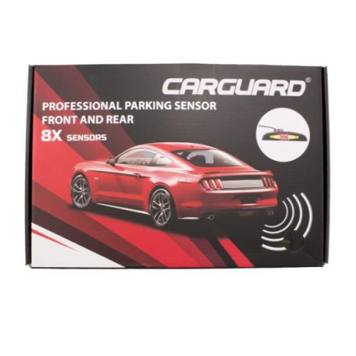 Set Senzori de Parcare Auto Față-Spate CarGuard cu 8 Senzori, Afișaj LED și Semnal Acustic – Sistem Asistență Parcare 12V Universal