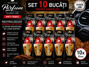 Set 10 Odorizante Auto Paloma Parfum Anti-Tabac 5ml – Neutralizare Miros Tutun și Prospețime de Lungă Durată