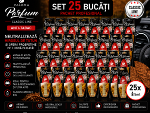 Set 25 Odorizante Auto Paloma Parfum Anti-Tabac 5ml – Pachet Profesional pentru Neutralizarea Mirosului de Tutun și Prospețime de Lungă Durată