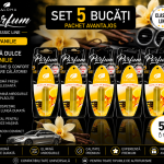 Set 5 Odorizante Auto Paloma Parfum Vanilie 5ml – Aromă Dulce de Vanilie și Prospețime de Lungă Durată
